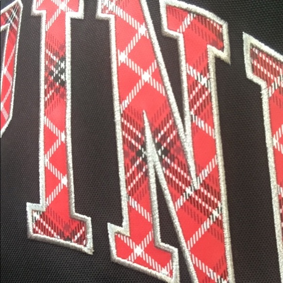 New VS PINK 2022 Black with Plaid Logo Weekender Tote Shoulder Bag - Picture 3 of 7